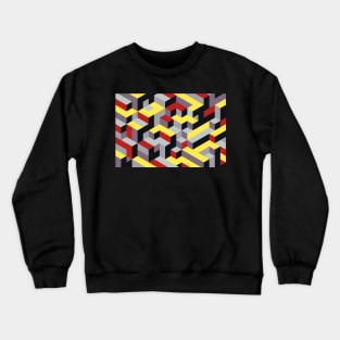 Yellow Red Grey Geometric Pattern Crewneck Sweatshirt